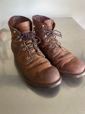 Red Wing Boots, Iron Ranger 8115 Copper Brown Leather Cap Toe, Men's Size 10.5